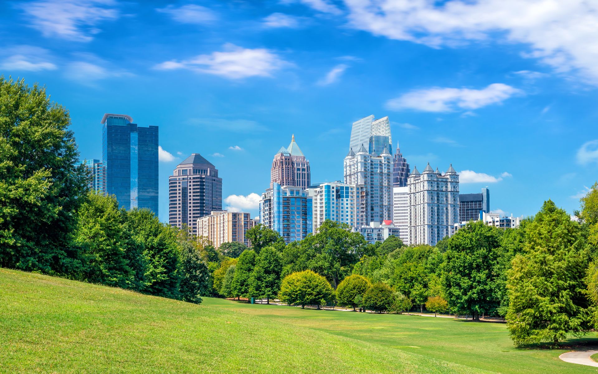 Midtown Atlanta skyline and Piedmont Park