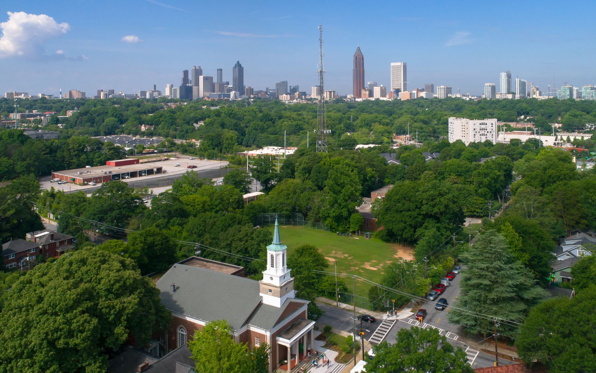 Virginia Highland neighborhood aerial view